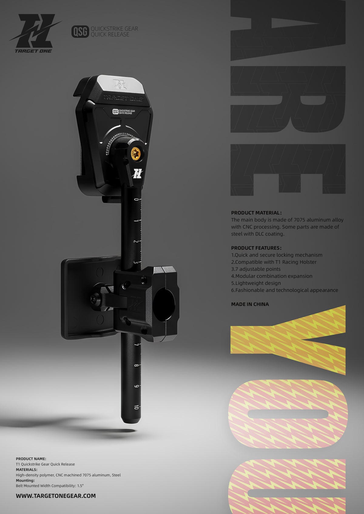 T1 Speed Racing Holster (with Quick Release Hanger)